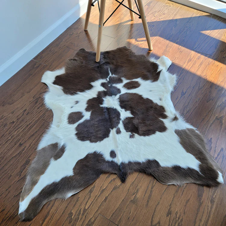 Chocolate and White Calf Hides