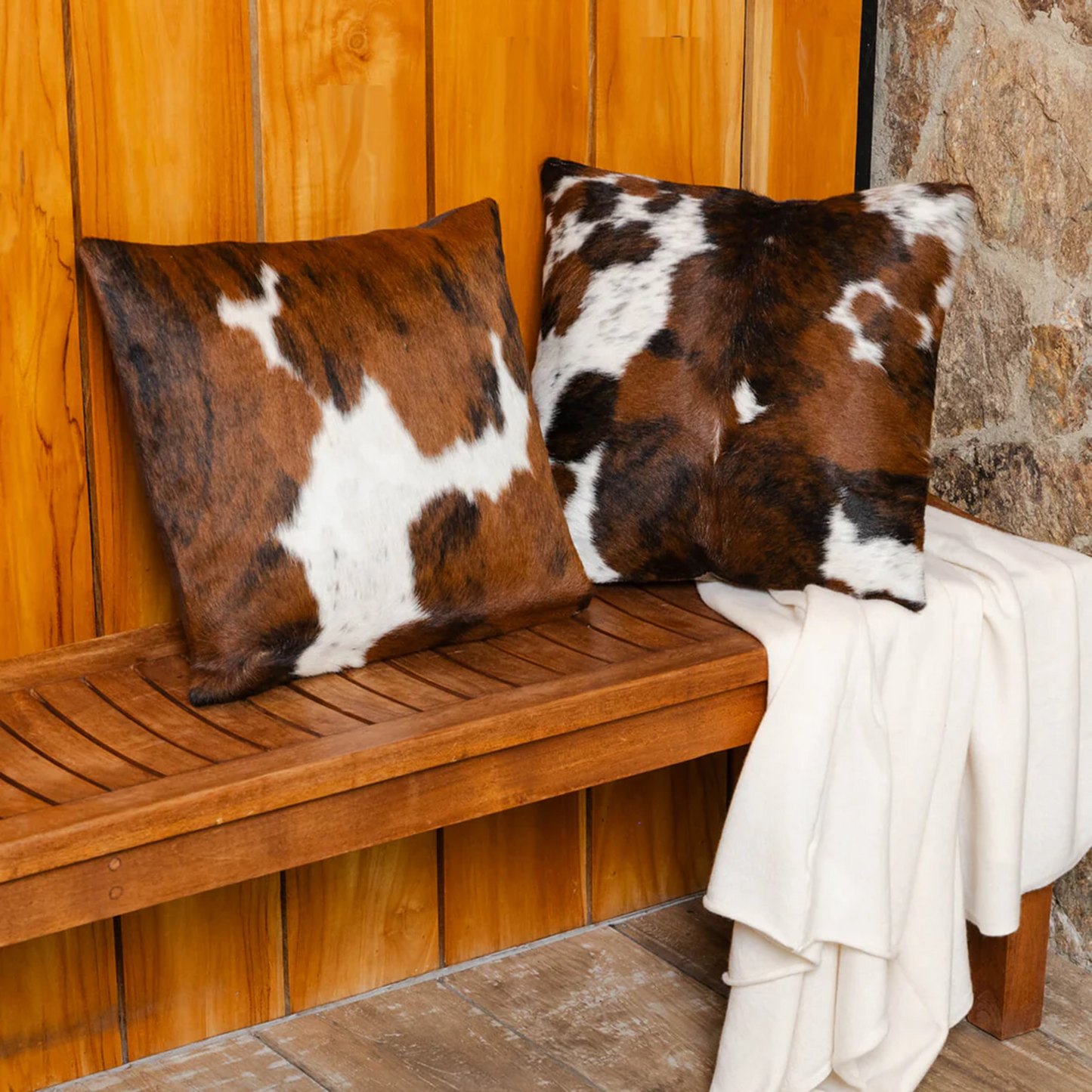 Three-toned Leather Touch Pillow