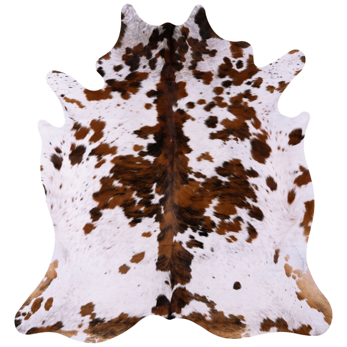 White Tri-pattern Organic Cow Rug