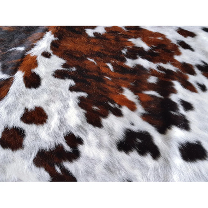 White Tri-pattern Organic Cow Rug