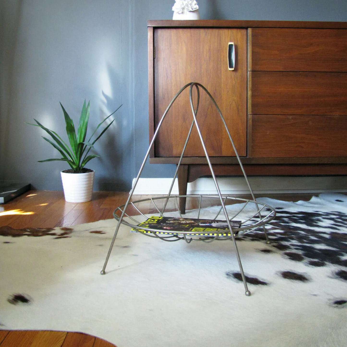 White Tri-pattern Organic Cow Rug