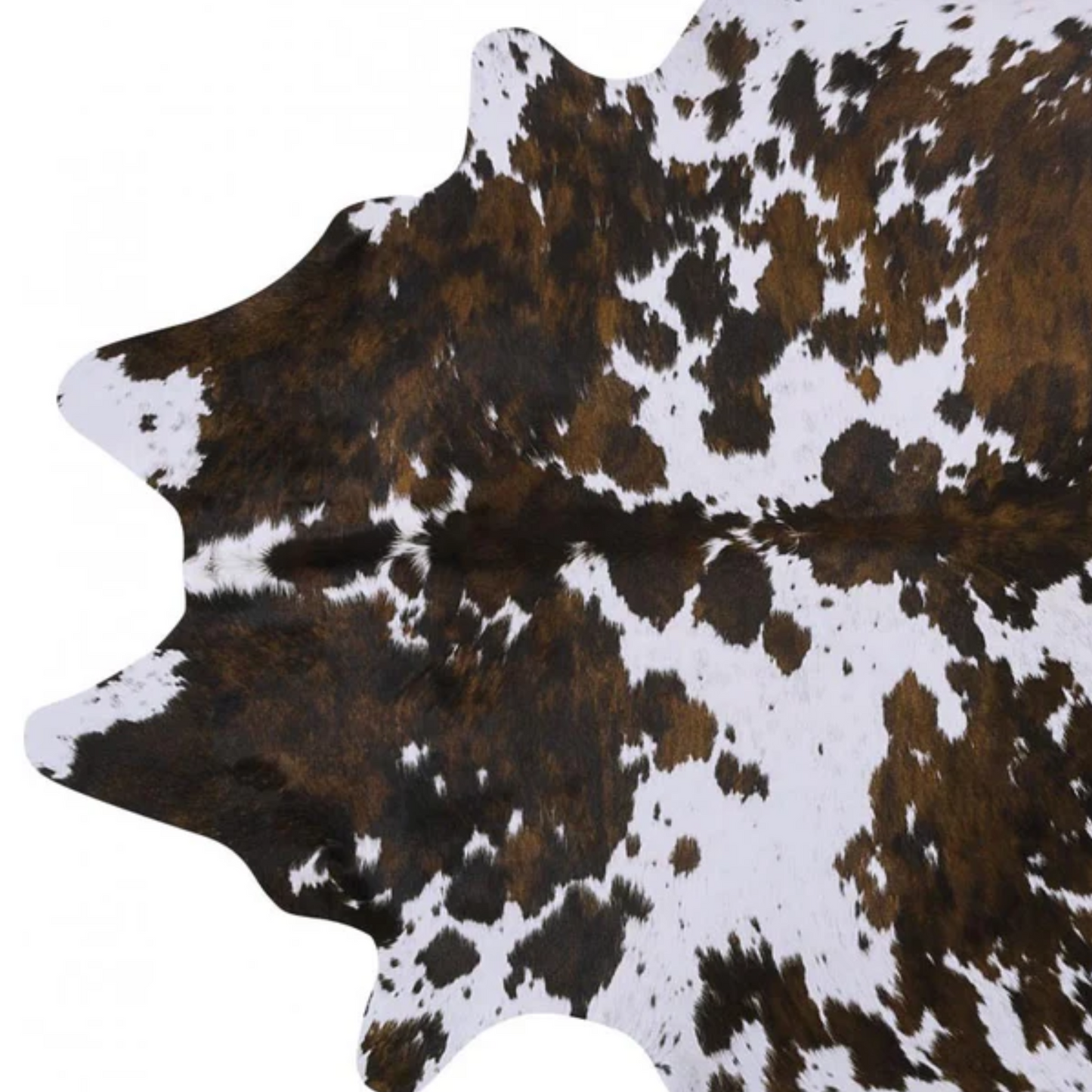 White Tri-pattern Organic Cow Rug