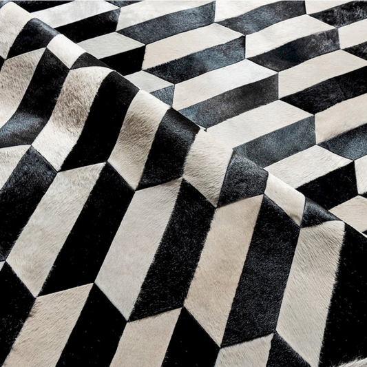 Monochrome Organic Cow Rug