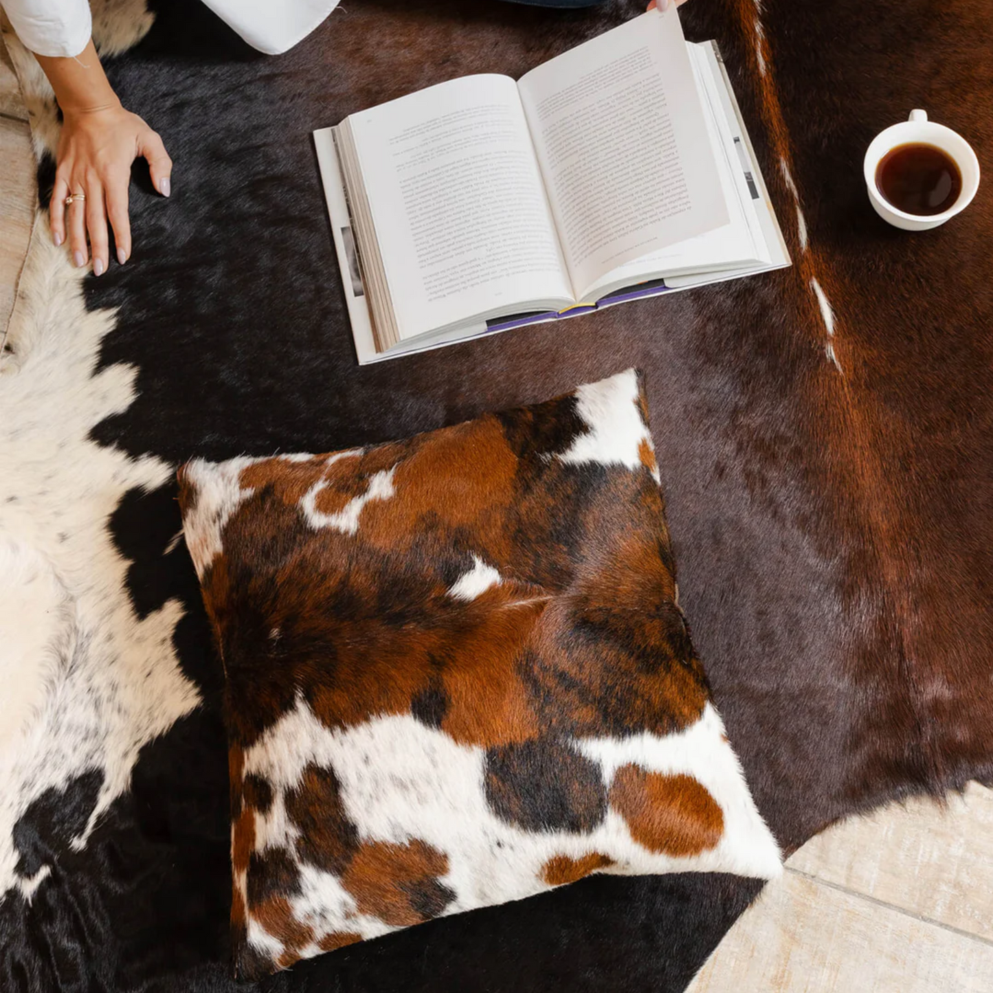 Three-toned Leather Touch Pillow