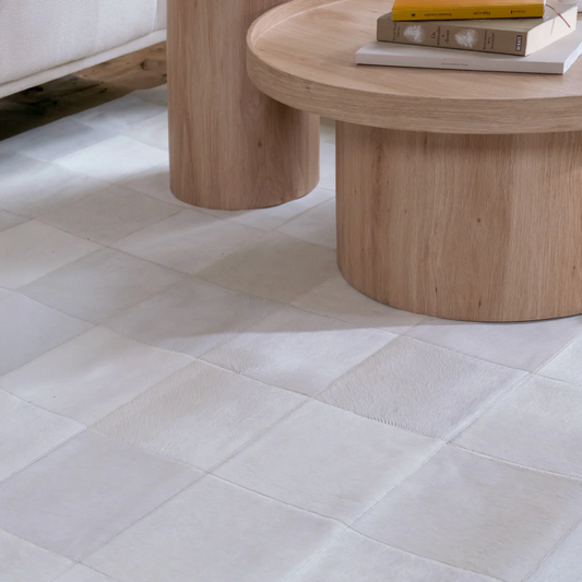 Champagne Gleam Organic Cow Area Rug